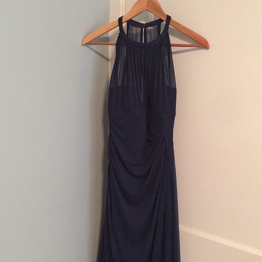 Long Mesh Dress- Illusion Neckline David’s Bridal